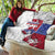 Slovakia Quilt Flag Grunge Half Style with Slovak Pattern