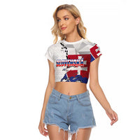Slovakia Raglan Cropped T Shirt Flag Grunge Half Style with Slovak Pattern