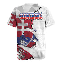 Slovakia Rugby Jersey Flag Grunge Half Style with Slovak Pattern