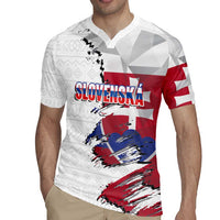 Slovakia Rugby Jersey Flag Grunge Half Style with Slovak Pattern