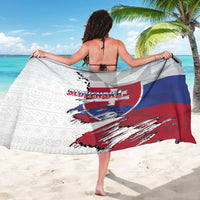 Slovakia Sarong Flag Grunge Half Style with Slovak Pattern