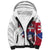Slovakia Sherpa Hoodie Flag Grunge Half Style with Slovak Pattern