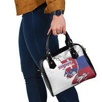 Slovakia Shoulder Handbag Flag Grunge Half Style with Slovak Pattern