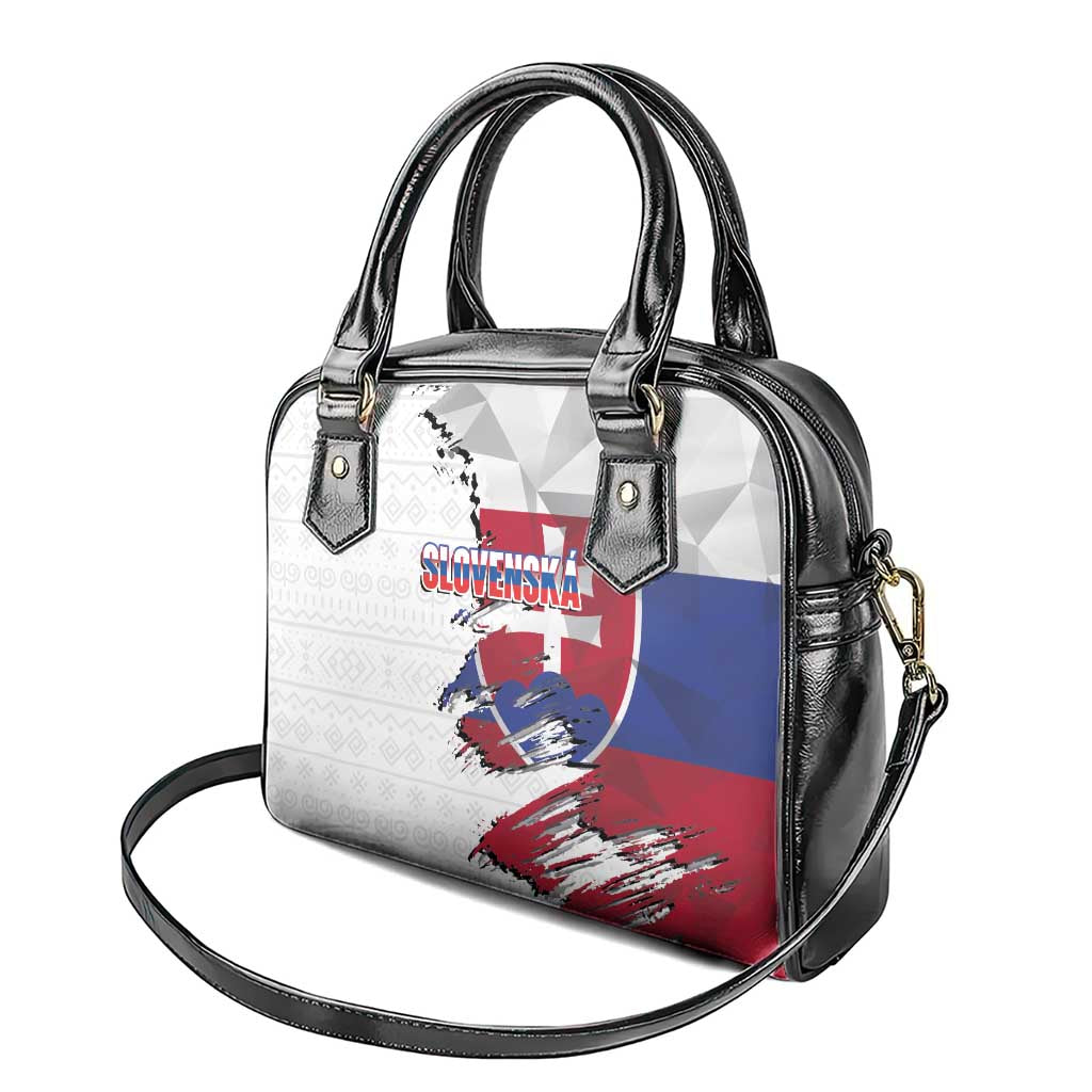 Slovakia Shoulder Handbag Flag Grunge Half Style with Slovak Pattern