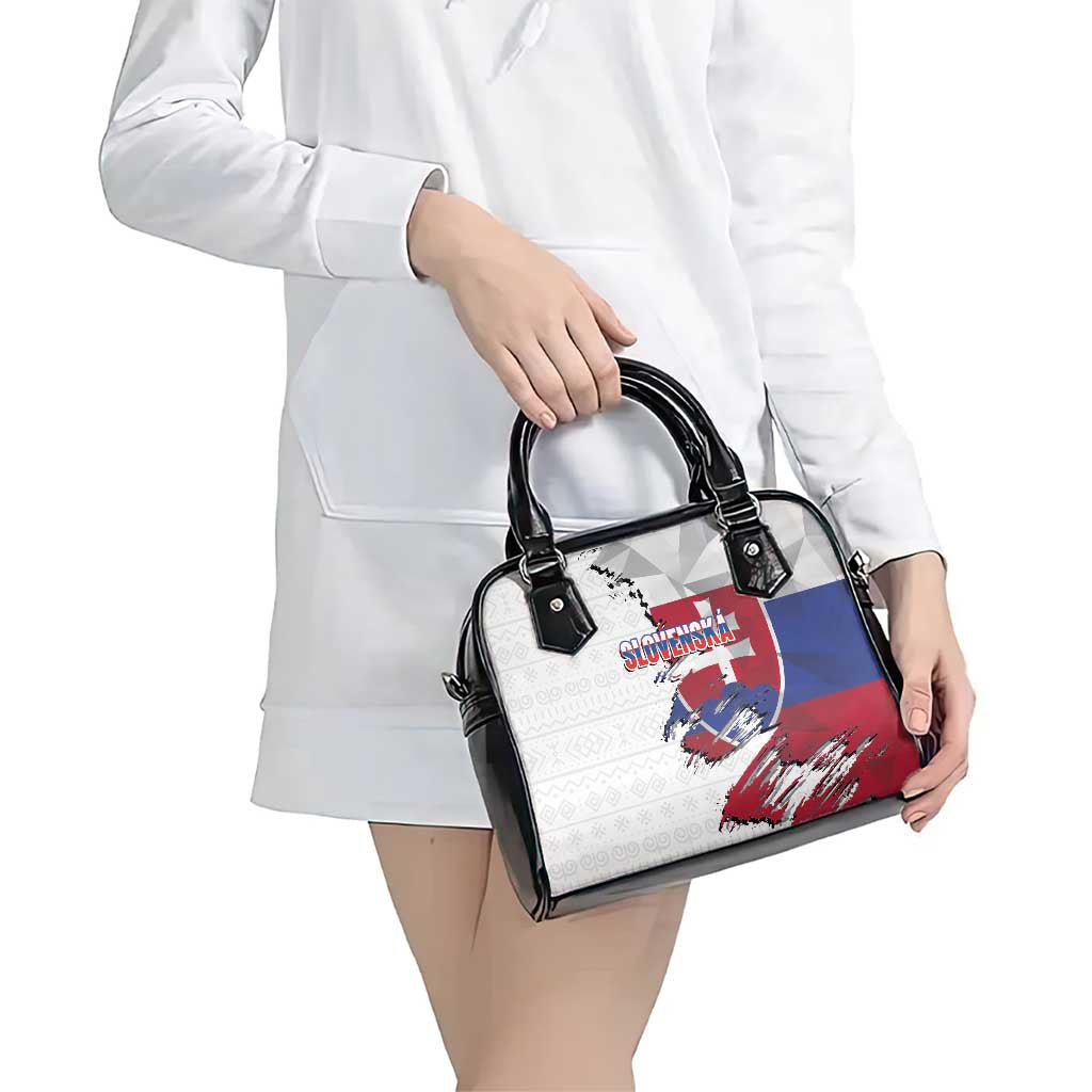 Slovakia Shoulder Handbag Flag Grunge Half Style with Slovak Pattern