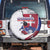 Slovakia Spare Tire Cover Flag Grunge Half Style with Slovak Pattern