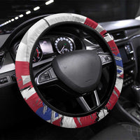 Slovakia Steering Wheel Cover Flag Grunge Half Style with Slovak Pattern