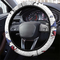 Slovakia Steering Wheel Cover Flag Grunge Half Style with Slovak Pattern