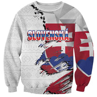 Slovakia Sweatshirt Flag Grunge Half Style with Slovak Pattern