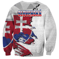 Slovakia Sweatshirt Flag Grunge Half Style with Slovak Pattern