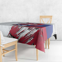 Slovakia Tablecloth Flag Grunge Half Style with Slovak Pattern
