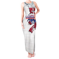 Slovakia Tank Maxi Dress Flag Grunge Half Style with Slovak Pattern