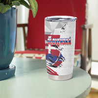 Slovakia Tumbler Cup Flag Grunge Half Style with Slovak Pattern