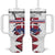 Slovakia Tumbler With Handle Flag Grunge Half Style with Slovak Pattern
