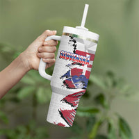 Slovakia Tumbler With Handle Flag Grunge Half Style with Slovak Pattern
