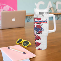 Slovakia Tumbler With Handle Flag Grunge Half Style with Slovak Pattern