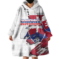 Slovakia Wearable Blanket Hoodie Flag Grunge Half Style with Slovak Pattern