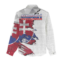 Slovakia Women Casual Shirt Flag Grunge Half Style with Slovak Pattern