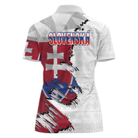 Slovakia Women Polo Shirt Flag Grunge Half Style with Slovak Pattern