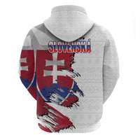 Slovakia Zip Hoodie Flag Grunge Half Style with Slovak Pattern