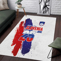 Slovenia Statehood Day Area Rug 25 June National Flag Color Brush Stroke Style