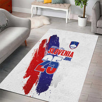 Slovenia Statehood Day Area Rug 25 June National Flag Color Brush Stroke Style