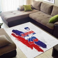 Slovenia Statehood Day Area Rug 25 June National Flag Color Brush Stroke Style