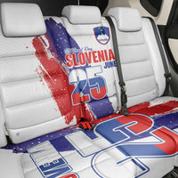 Slovenia Statehood Day Back Car Seat Cover 25 June National Flag Color Brush Stroke Style