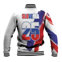 Slovenia Statehood Day Baseball Jacket 25 June National Flag Color Brush Stroke Style