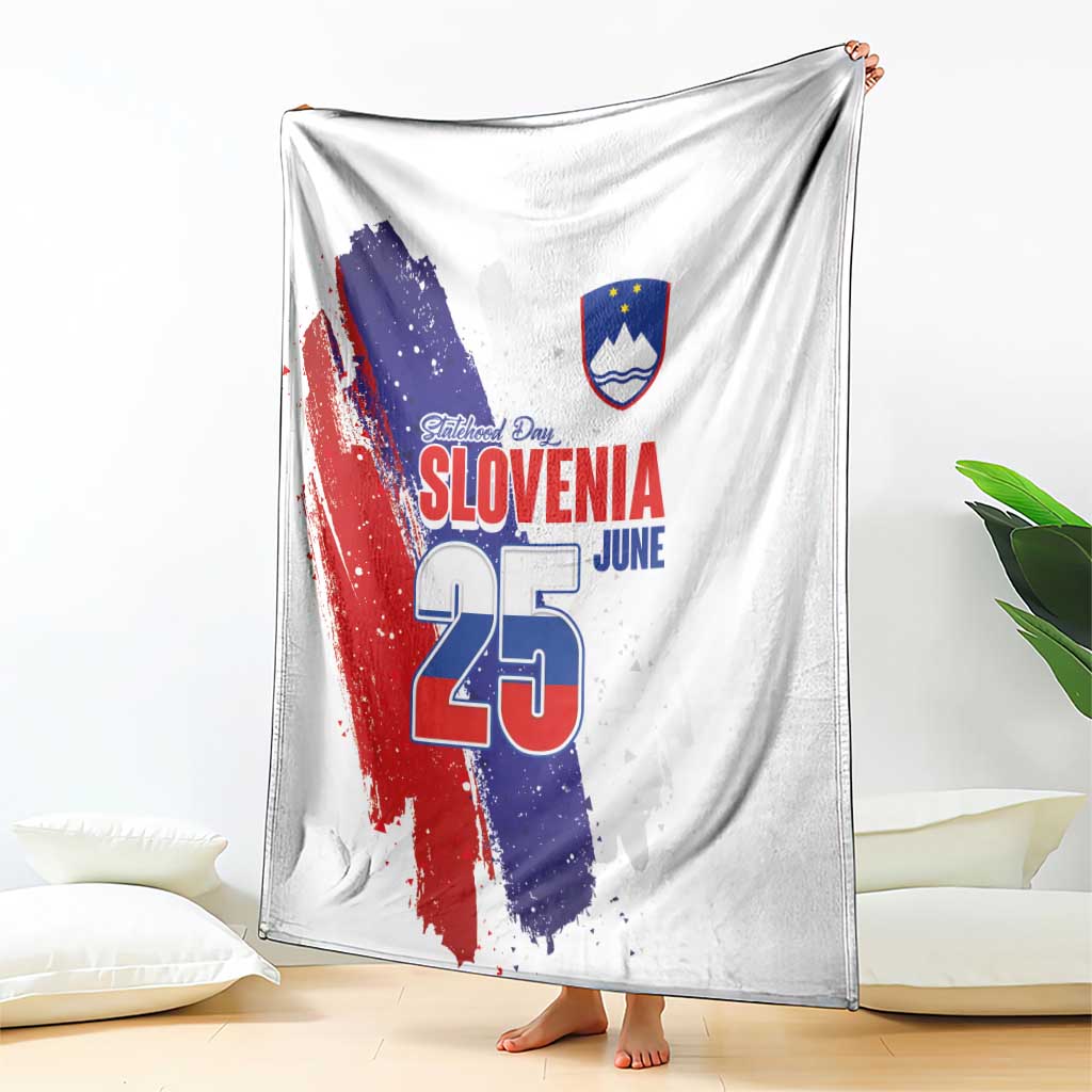 Slovenia Statehood Day Blanket 25 June National Flag Color Brush Stroke Style