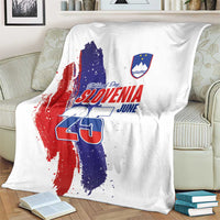 Slovenia Statehood Day Blanket 25 June National Flag Color Brush Stroke Style