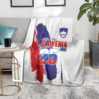 Slovenia Statehood Day Blanket 25 June National Flag Color Brush Stroke Style