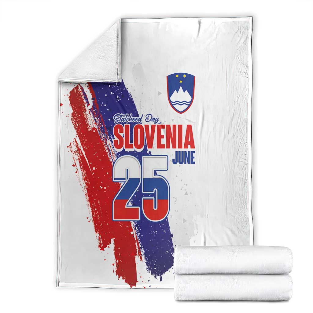 Slovenia Statehood Day Blanket 25 June National Flag Color Brush Stroke Style