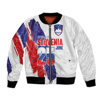 Slovenia Statehood Day Bomber Jacket 25 June National Flag Color Brush Stroke Style