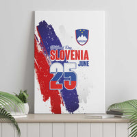 Slovenia Statehood Day Canvas Wall Art 25 June National Flag Color Brush Stroke Style