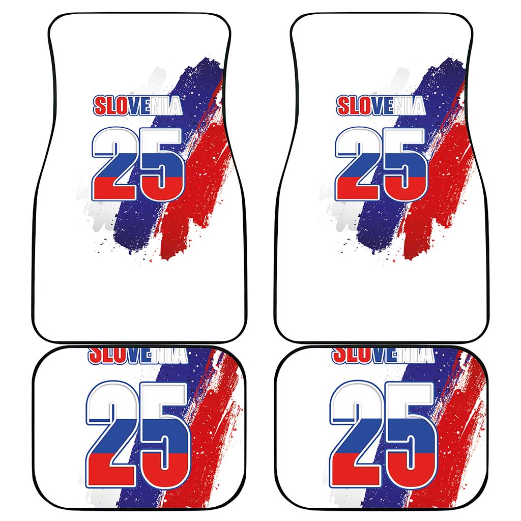 Slovenia Statehood Day Car Mats 25 June National Flag Color Brush Stroke Style