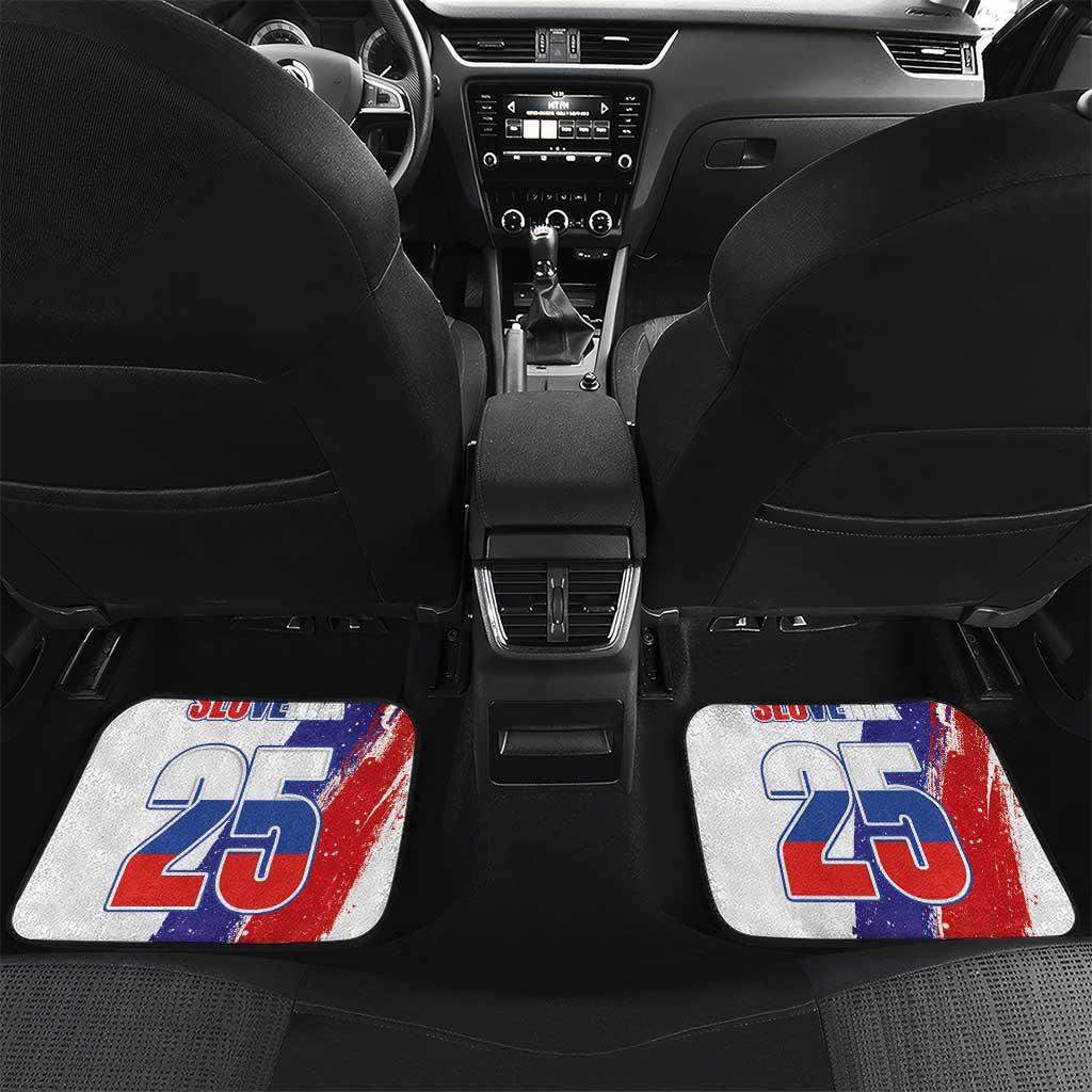 Slovenia Statehood Day Car Mats 25 June National Flag Color Brush Stroke Style