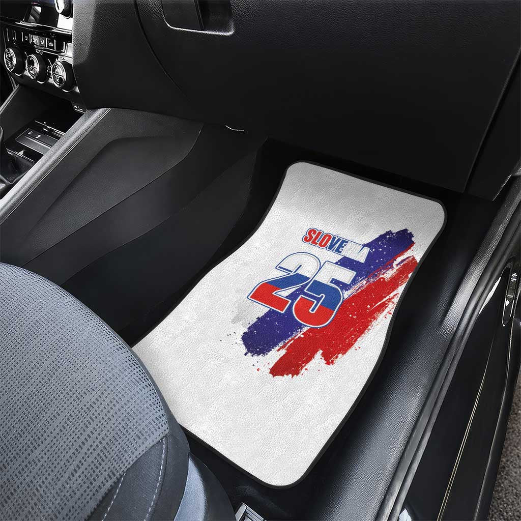 Slovenia Statehood Day Car Mats 25 June National Flag Color Brush Stroke Style