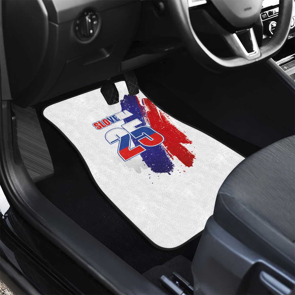 Slovenia Statehood Day Car Mats 25 June National Flag Color Brush Stroke Style