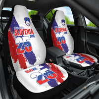 Slovenia Statehood Day Car Seat Cover 25 June National Flag Color Brush Stroke Style