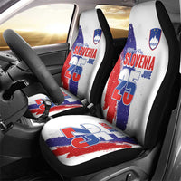 Slovenia Statehood Day Car Seat Cover 25 June National Flag Color Brush Stroke Style