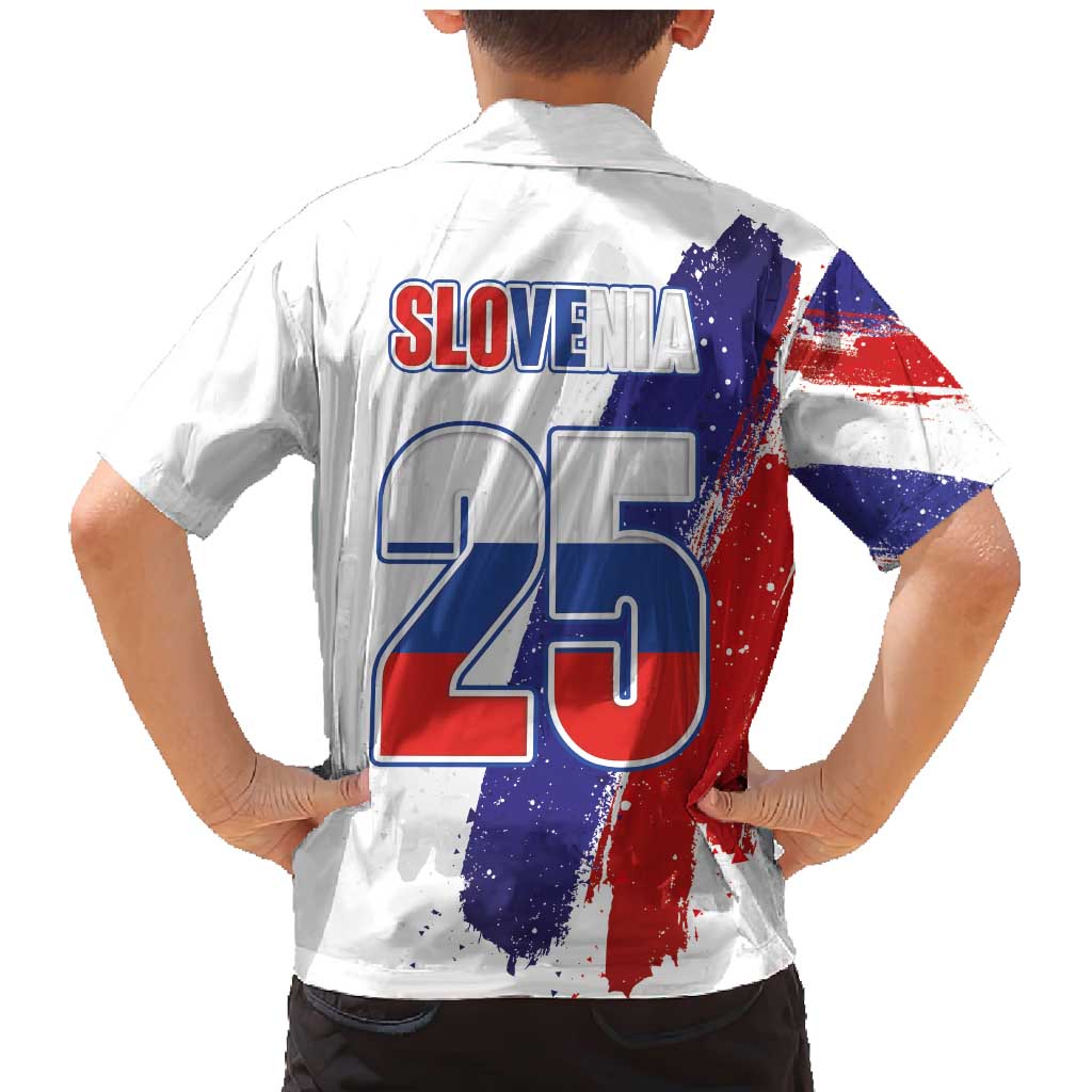 Slovenia Statehood Day Family Matching Mermaid Dress and Hawaiian Shirt 25 June National Flag Color Brush Stroke Style