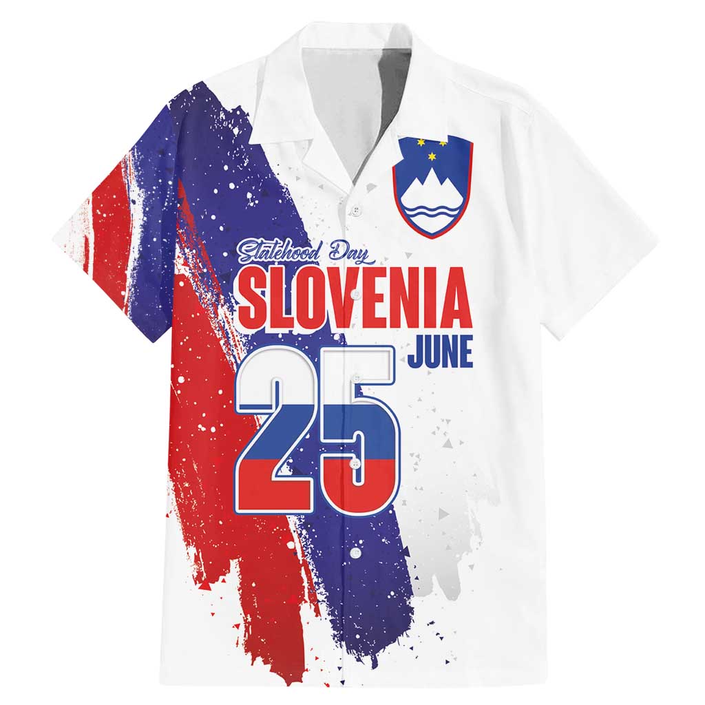 Slovenia Statehood Day Family Matching Mermaid Dress and Hawaiian Shirt 25 June National Flag Color Brush Stroke Style