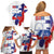 Slovenia Statehood Day Family Matching Off Shoulder Short Dress and Hawaiian Shirt 25 June National Flag Color Brush Stroke Style