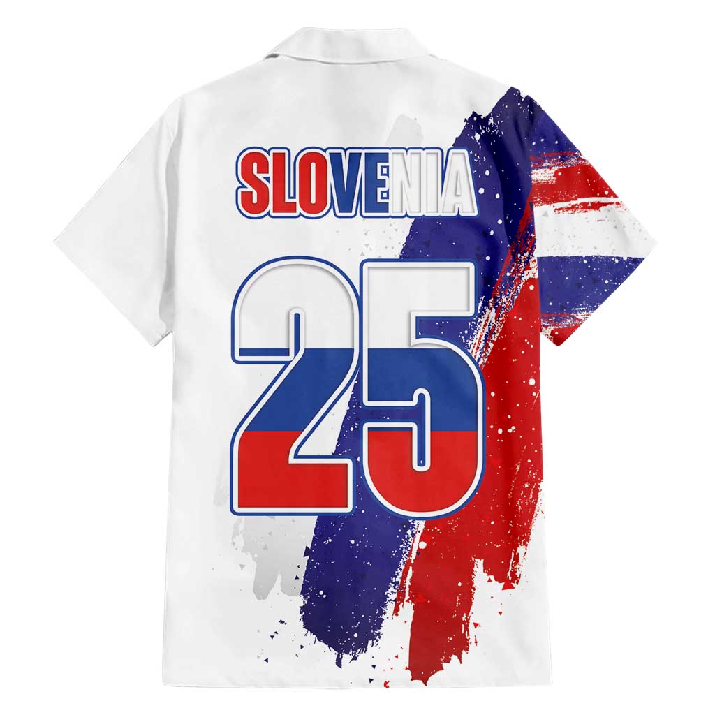 Slovenia Statehood Day Family Matching Short Sleeve Bodycon Dress and Hawaiian Shirt 25 June National Flag Color Brush Stroke Style
