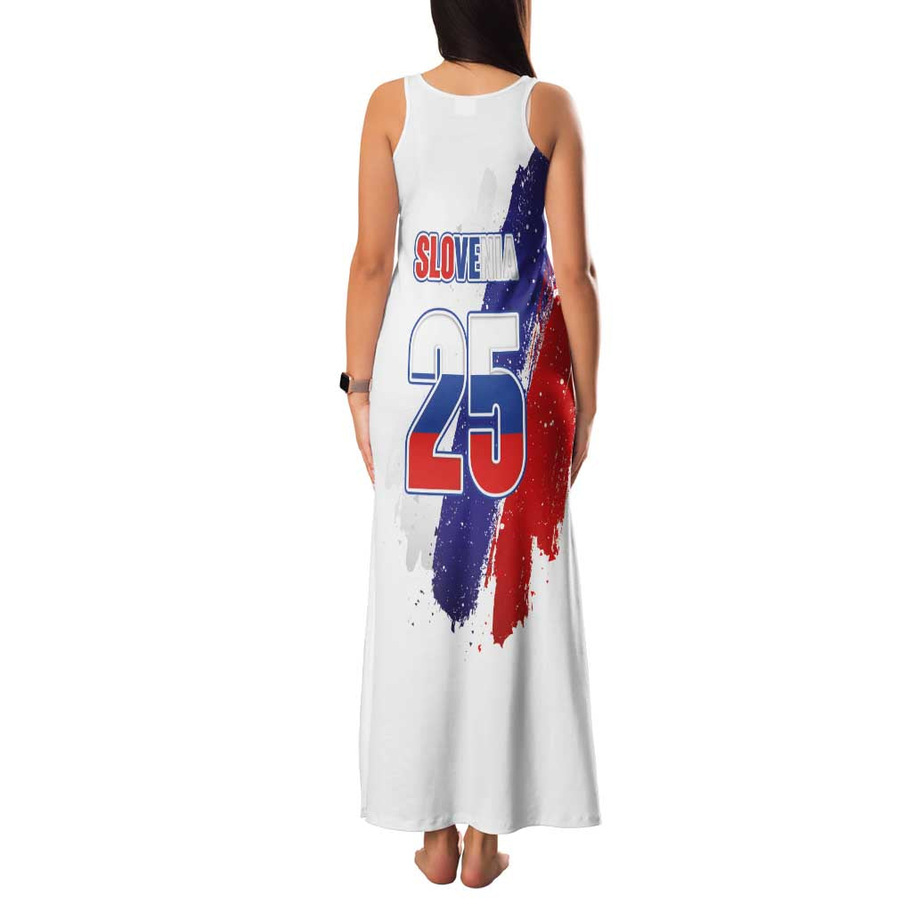 Slovenia Statehood Day Family Matching Tank Maxi Dress and Hawaiian Shirt 25 June National Flag Color Brush Stroke Style