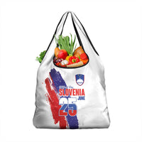 Slovenia Statehood Day Grocery Bag 25 June National Flag Color Brush Stroke Style