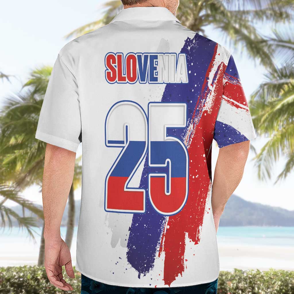 Slovenia Statehood Day Hawaiian Shirt 25 June National Flag Color Brush Stroke Style