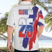 Slovenia Statehood Day Hawaiian Shirt 25 June National Flag Color Brush Stroke Style