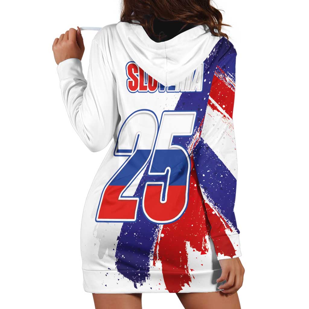 Slovenia Statehood Day Hoodie Dress 25 June National Flag Color Brush Stroke Style